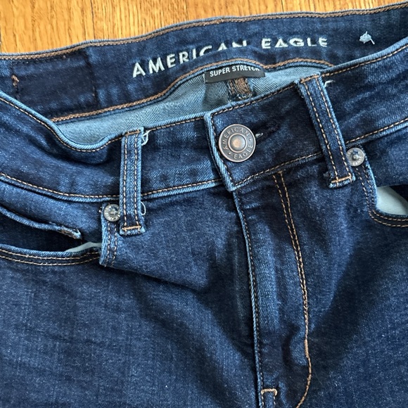 American Eagle Outfitters Women's Dark Blue Skinny Jeans Size 0 Short - Picture 3 of 5